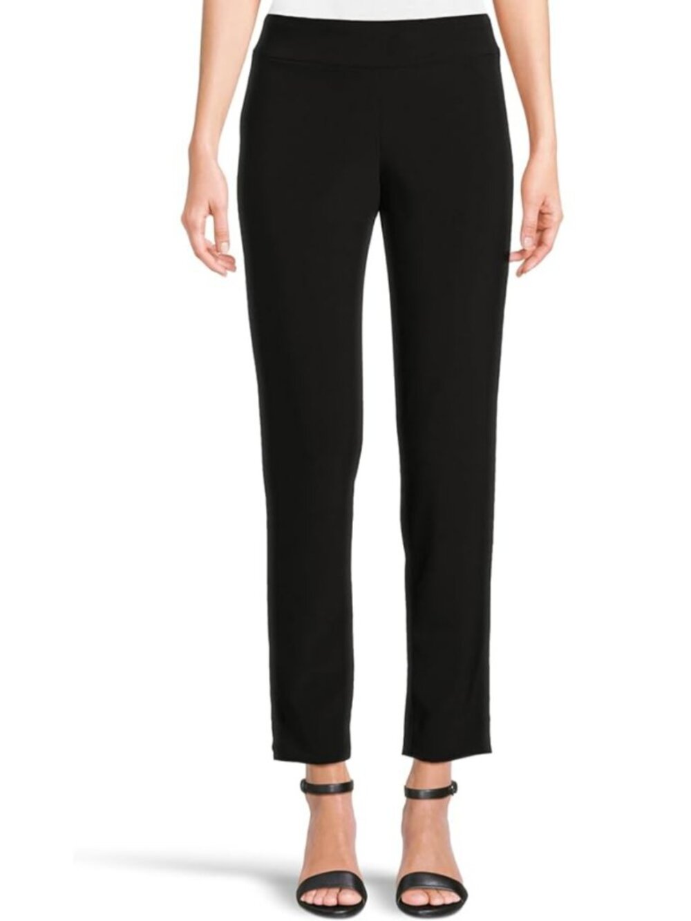 Krazy Larry Pull-On Ankle Pants Black High Rise Suit Office Work Stretchy Pants